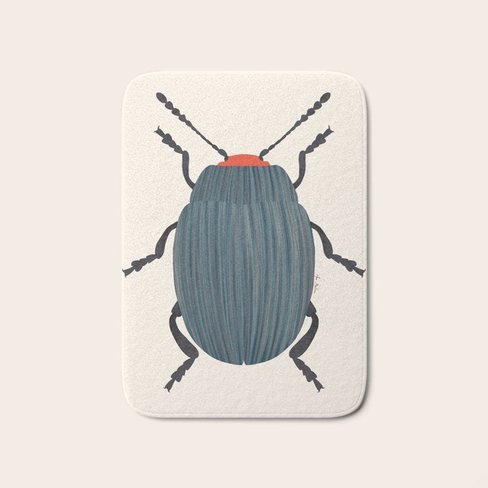 Blue and orange beetle Bath Mat Gallery Image 1