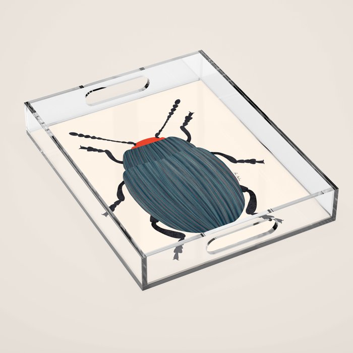 Blue and orange beetle Acrylic Tray Gallery Image 1