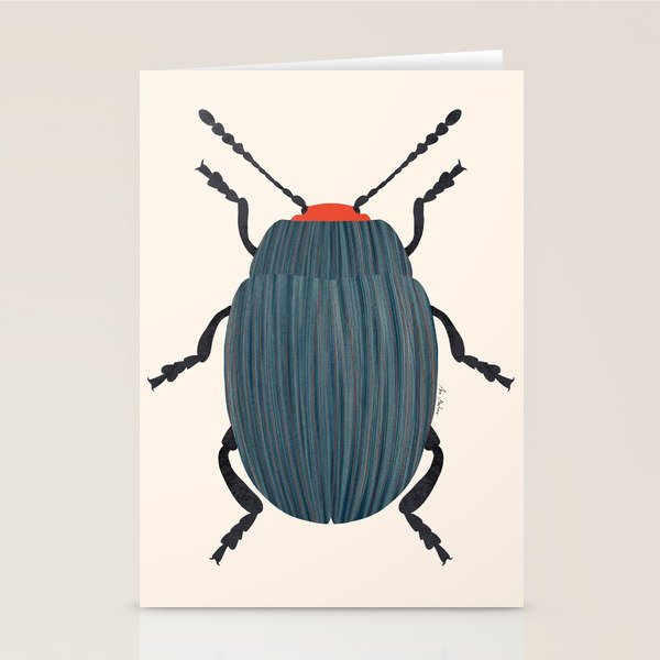 Blue and orange beetle Stationery Card Gallery Image 2