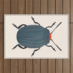 Blue and orange beetle Outdoor Rug Gallery Image 1