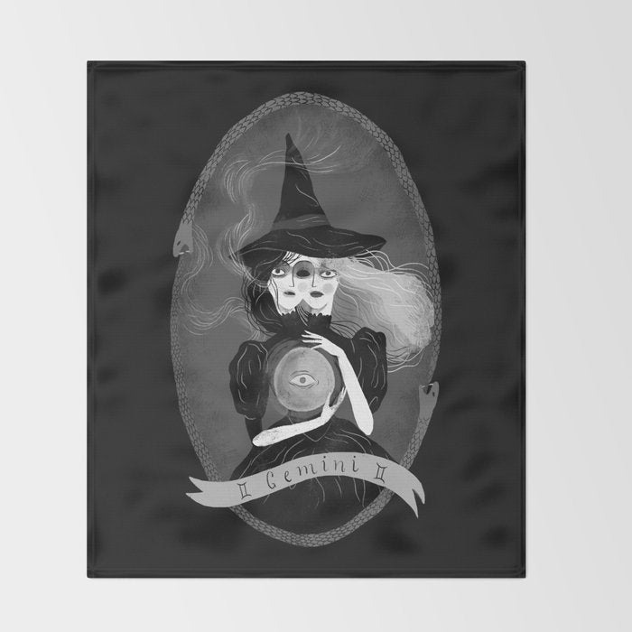 Gemini Witchy Zodiac Throw Blanket Gallery Image 2