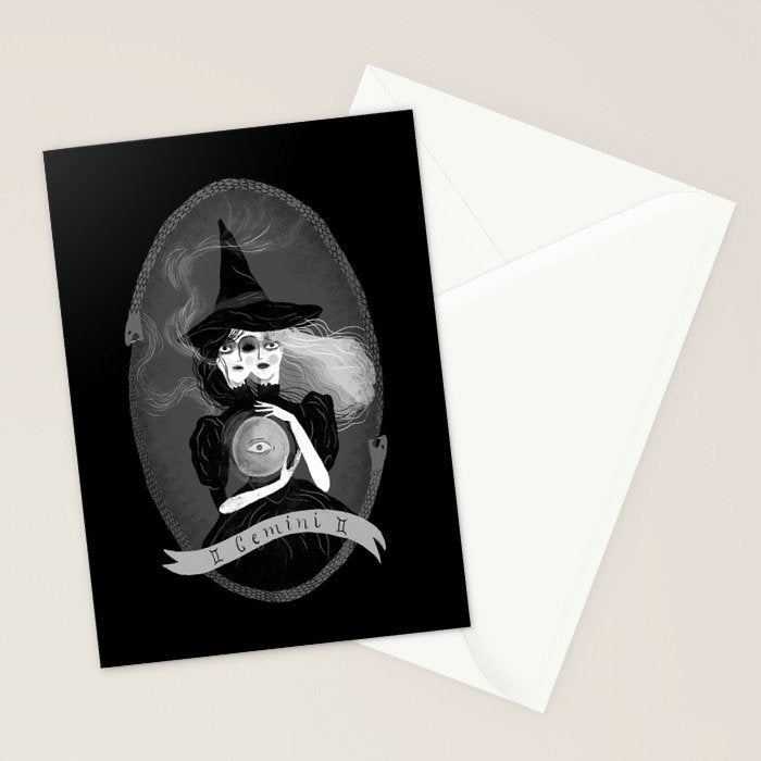 Gemini Witchy Zodiac Stationery Card Gallery Image 2