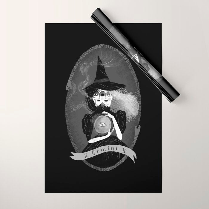 Gemini Witchy Zodiac Wrapping Paper Gallery Image 1