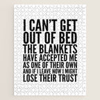 I CAN'T GET OUT OF BED THE BLANKETS HAVE ACCEPTED ME AS ONE OF THEIR OWN Jigsaw Puzzle Gallery Image 1