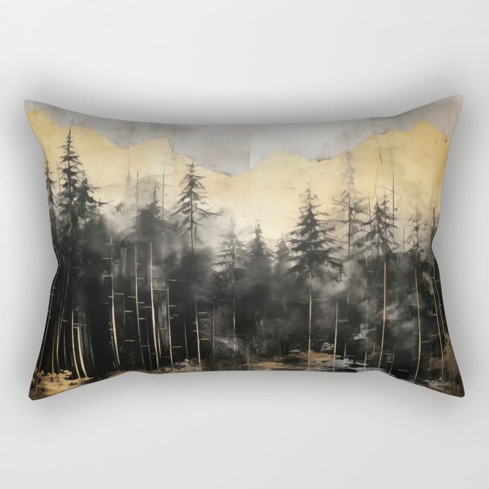 Pacific Northwest Golden Mountain Forest IV Rectangular Pillow Gallery Image 2