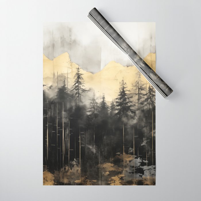 Pacific Northwest Golden Mountain Forest IV Wrapping Paper Gallery Image 1