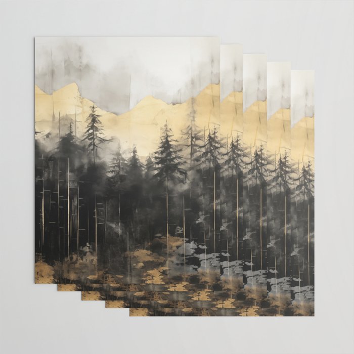 Pacific Northwest Golden Mountain Forest IV Wrapping Paper Gallery Image 3