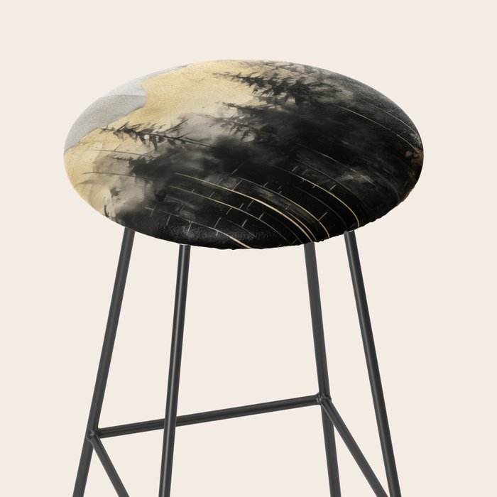 Pacific Northwest Golden Mountain Forest IV Stool Gallery Image 2