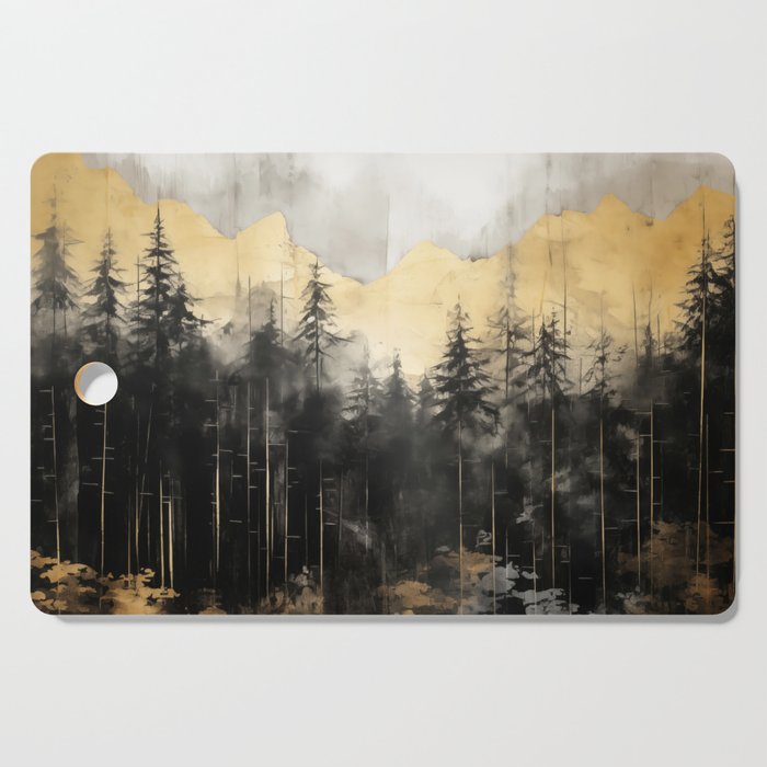 Pacific Northwest Golden Mountain Forest IV Cutting Board Gallery Image 1