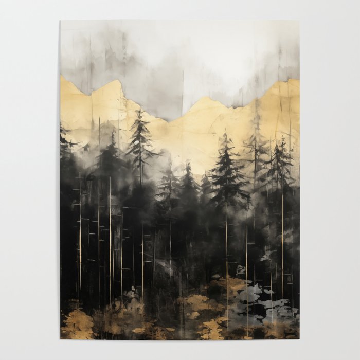 Pacific Northwest Golden Mountain Forest IV Poster Gallery Image 1
