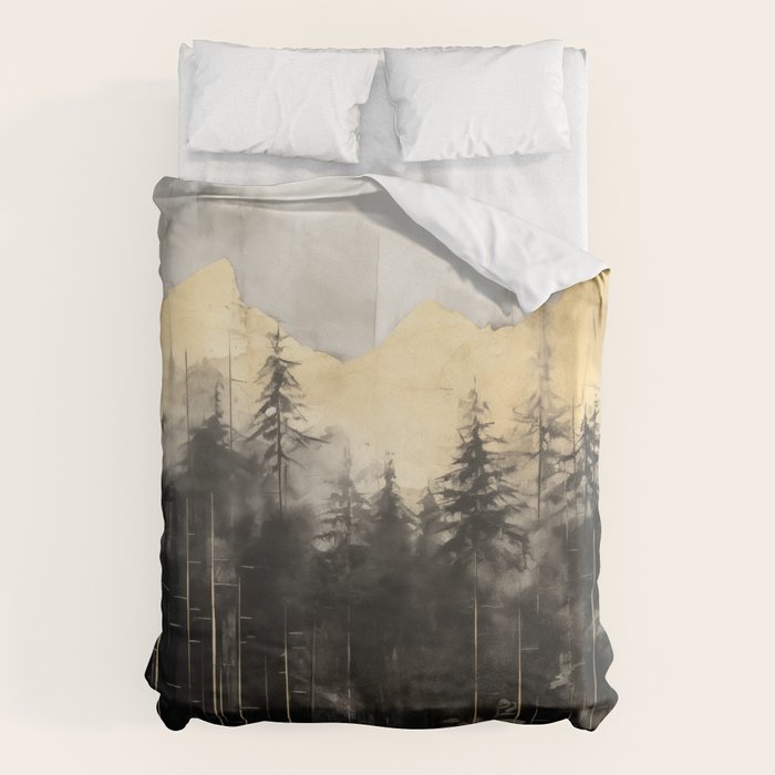 Pacific Northwest Golden Mountain Forest IV Duvet Cover Gallery Image 6