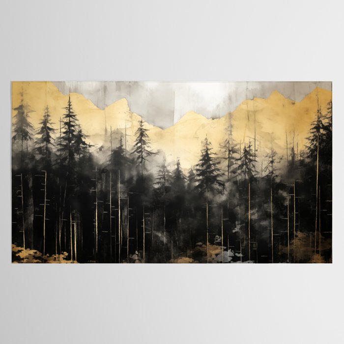 Pacific Northwest Golden Mountain Forest IV Tablecloth Gallery Image 2