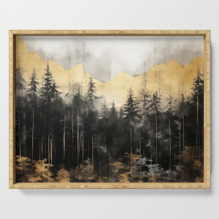 Pacific Northwest Golden Mountain Forest IV Serving Tray Gallery Image 1