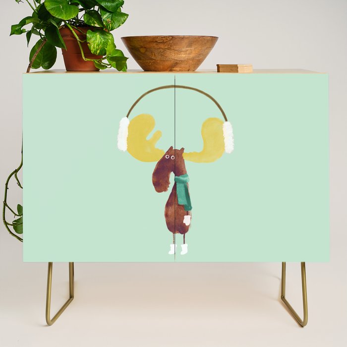 This moose is ready for winter Credenza Gallery Image 1