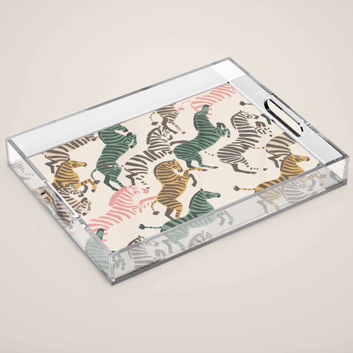 Zebra Stampede Acrylic Tray Gallery Image 1