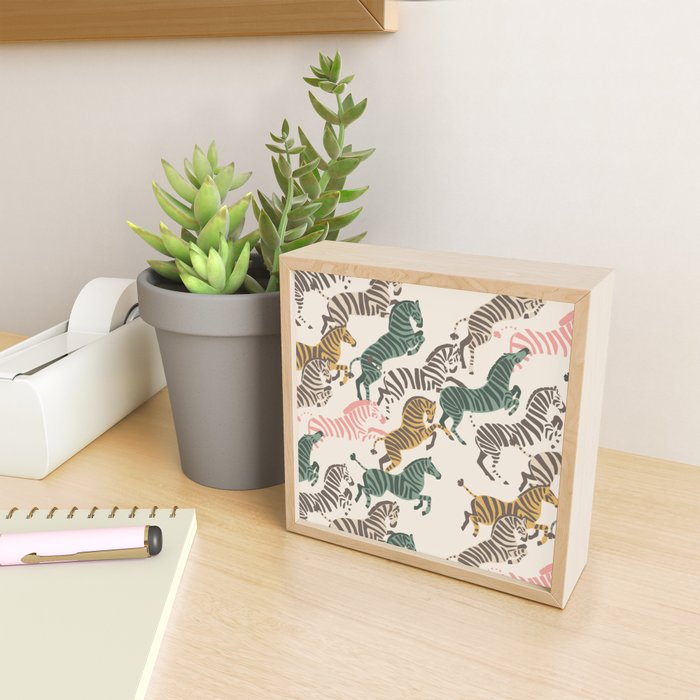 Zebra Stampede Mini Art Print Gallery Image 2