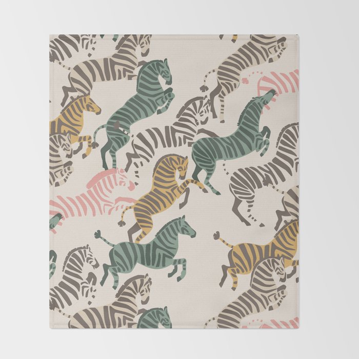 Zebra Stampede Throw Blanket Gallery Image 2