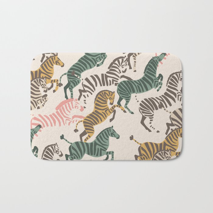 Zebra Stampede Bath Mat Gallery Image 1