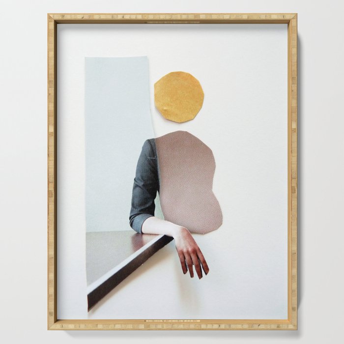 collage art / calmness Serving Tray Gallery Image 1