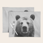 Bear - Black & White Placemat Gallery Image 1