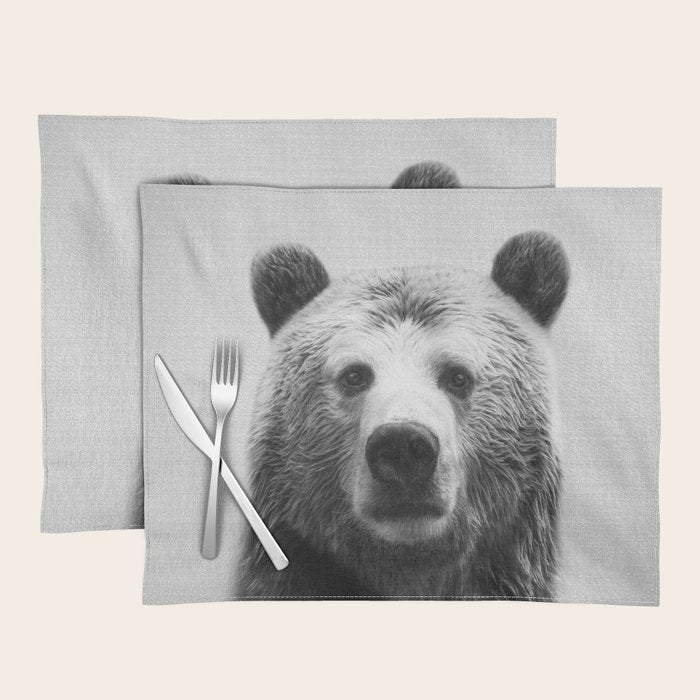 Bear - Black & White Placemat Gallery Image 1