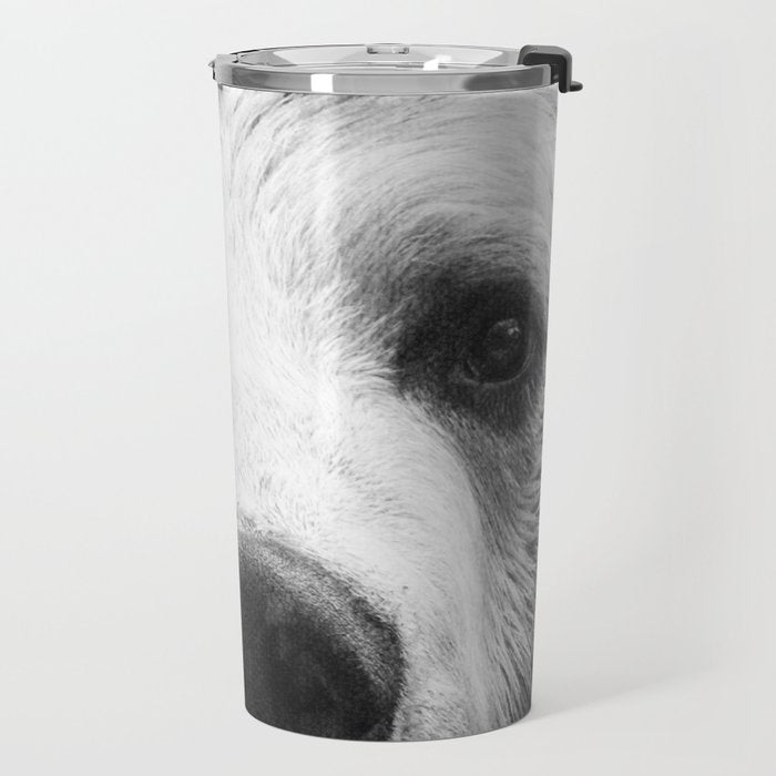 Bear - Black & White Travel Mug Gallery Image 2