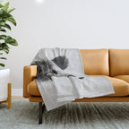 Bear - Black & White Throw Blanket Gallery Image 1