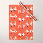 Festive doves - folk illustration Wrapping Paper Gallery Image 1