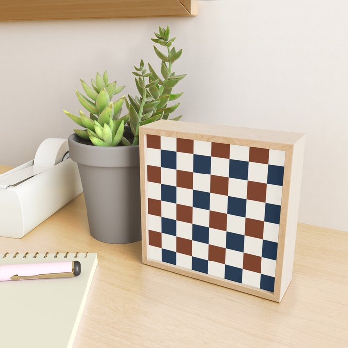 Checkered Multicolor Pattern XVI Red Navy Blue White Mini Art Print Gallery Image 2