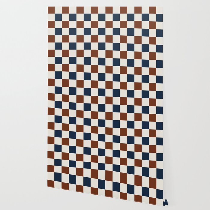 Checkered Multicolor Pattern XVI Red Navy Blue White Wallpaper Gallery Image 2
