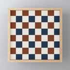 Checkered Multicolor Pattern XVI Red Navy Blue White Mini Art Print Gallery Image 1