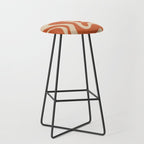 Retro Liquid Swirl Pattern in Mid Mod Burnt Orange and Beige Stool Gallery Image 1