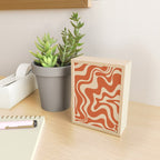 Retro Liquid Swirl Pattern in Mid Mod Burnt Orange and Beige Mini Art Print Gallery Image 2