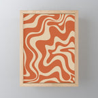 Retro Liquid Swirl Pattern in Mid Mod Burnt Orange and Beige Mini Art Print Gallery Image 1