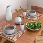 Retro Liquid Swirl Pattern in Mid Mod Burnt Orange and Beige Placemat Gallery Image 2
