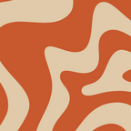 Retro Liquid Swirl Pattern in Mid Mod Burnt Orange and Beige Coffee Mug Gallery Image 2