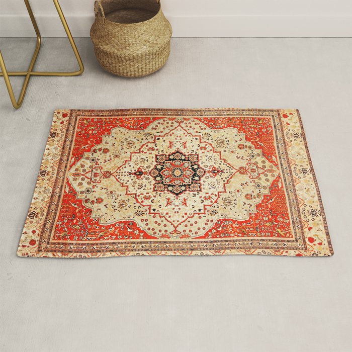 Mohtasham Kashan Antique Persian Rug Print Rug Gallery Image 1