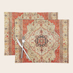 Mohtasham Kashan Antique Persian Rug Print Placemat Gallery Image 1