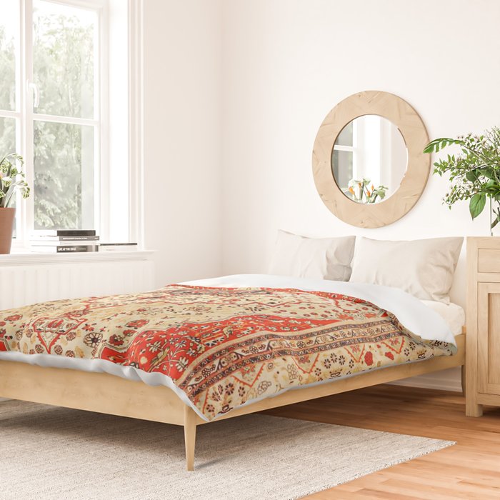 Mohtasham Kashan Antique Persian Rug Print Duvet Cover Gallery Image 2