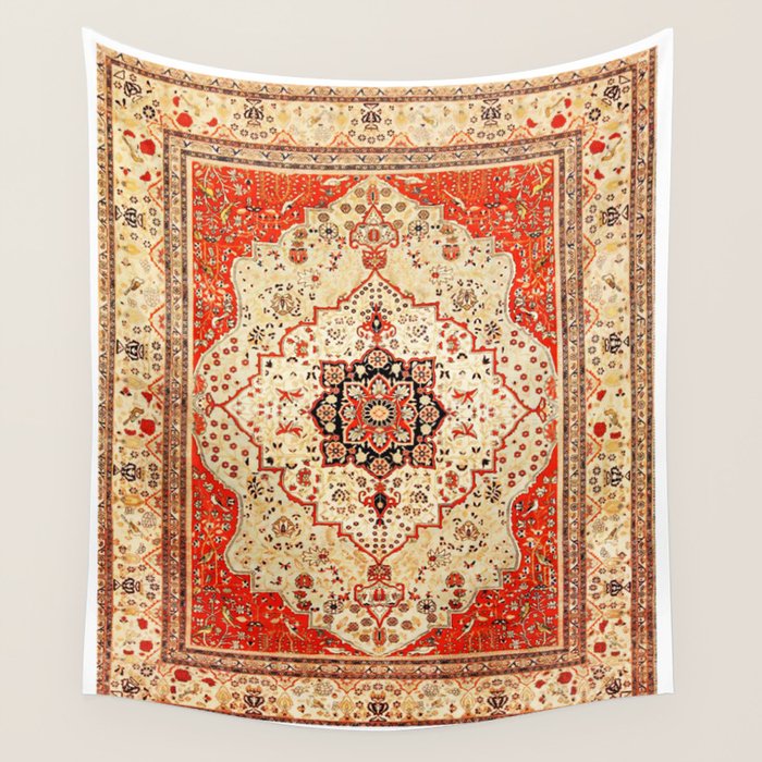 Mohtasham Kashan Antique Persian Rug Print Wall Tapestry Gallery Image 1