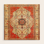 Mohtasham Kashan Antique Persian Rug Print Wood Wall Art Gallery Image 1