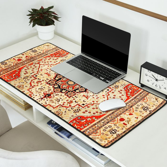Mohtasham Kashan Antique Persian Rug Print Desk Mat Gallery Image 2