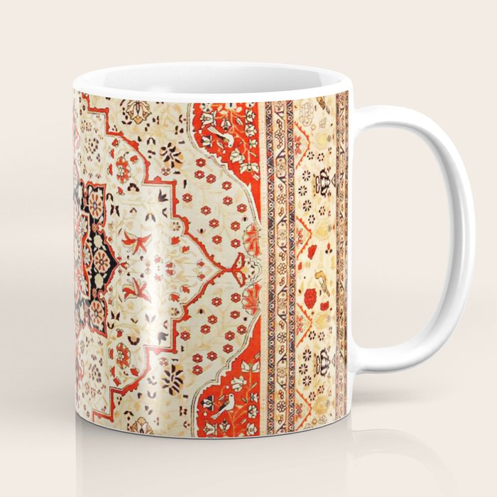 Mohtasham Kashan Antique Persian Rug Print Coffee Mug Gallery Image 1
