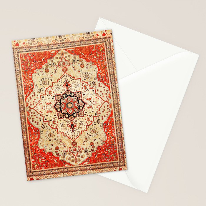 Mohtasham Kashan Antique Persian Rug Print Stationery Card Gallery Image 2