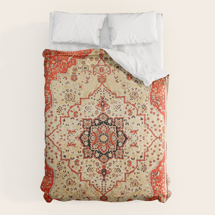 Mohtasham Kashan Antique Persian Rug Print Duvet Cover Gallery Image 1