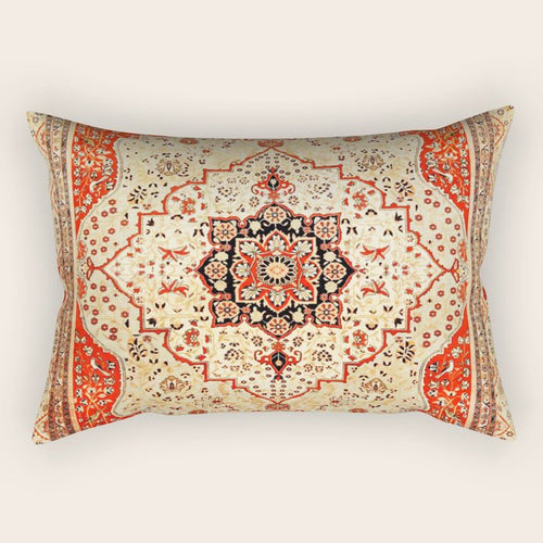 Mohtasham Kashan Antique Persian Rug Print Rectangular Pillow