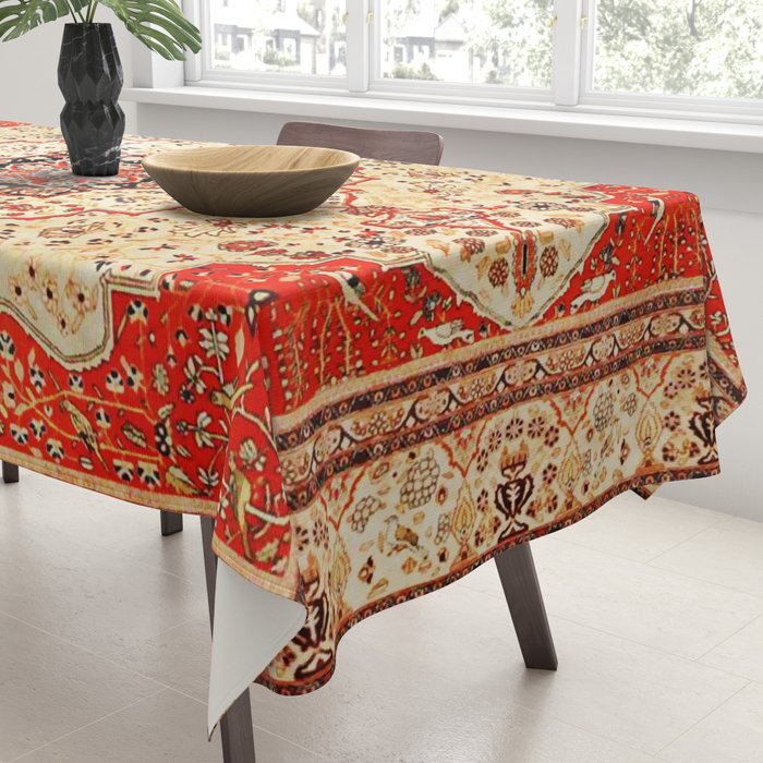 Mohtasham Kashan Antique Persian Rug Print Tablecloth Gallery Image 3