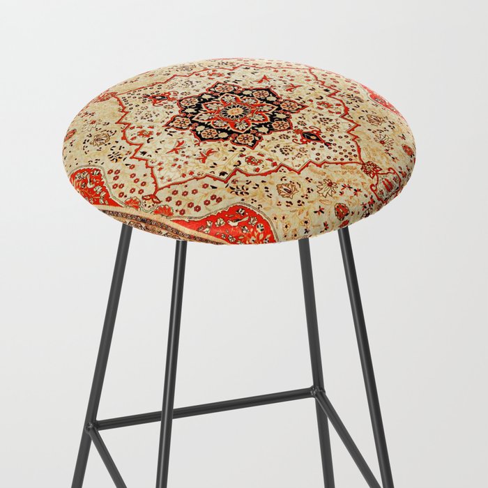 Mohtasham Kashan Antique Persian Rug Print Stool Gallery Image 2