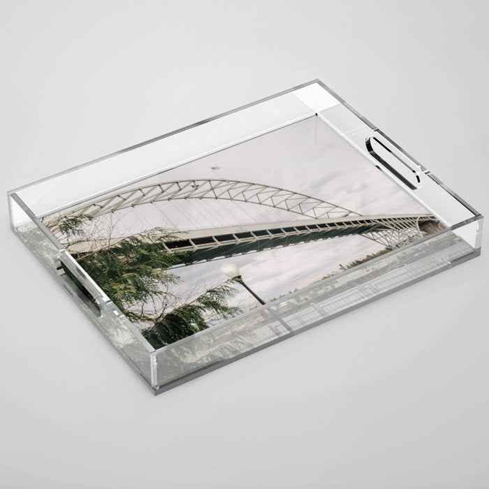 Fremont Bridge Portland Oregon Acrylic Tray Gallery Image 1