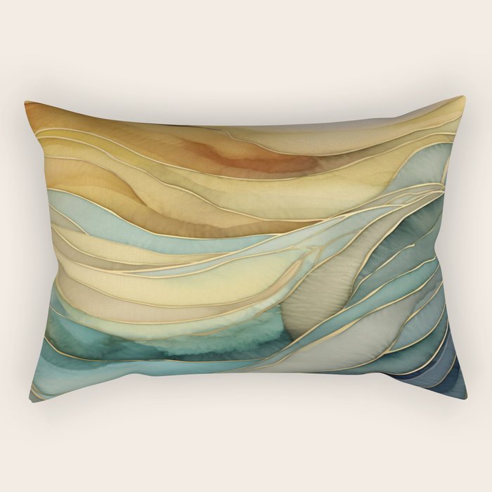 Landscape of Oceanic Rhythm Rectangular Pillow Gallery Image 1